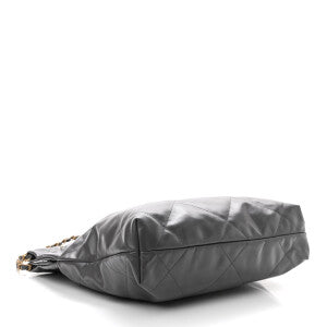 BOLSA CC 22 SHINY CALFSKIN MEDIA CINZA