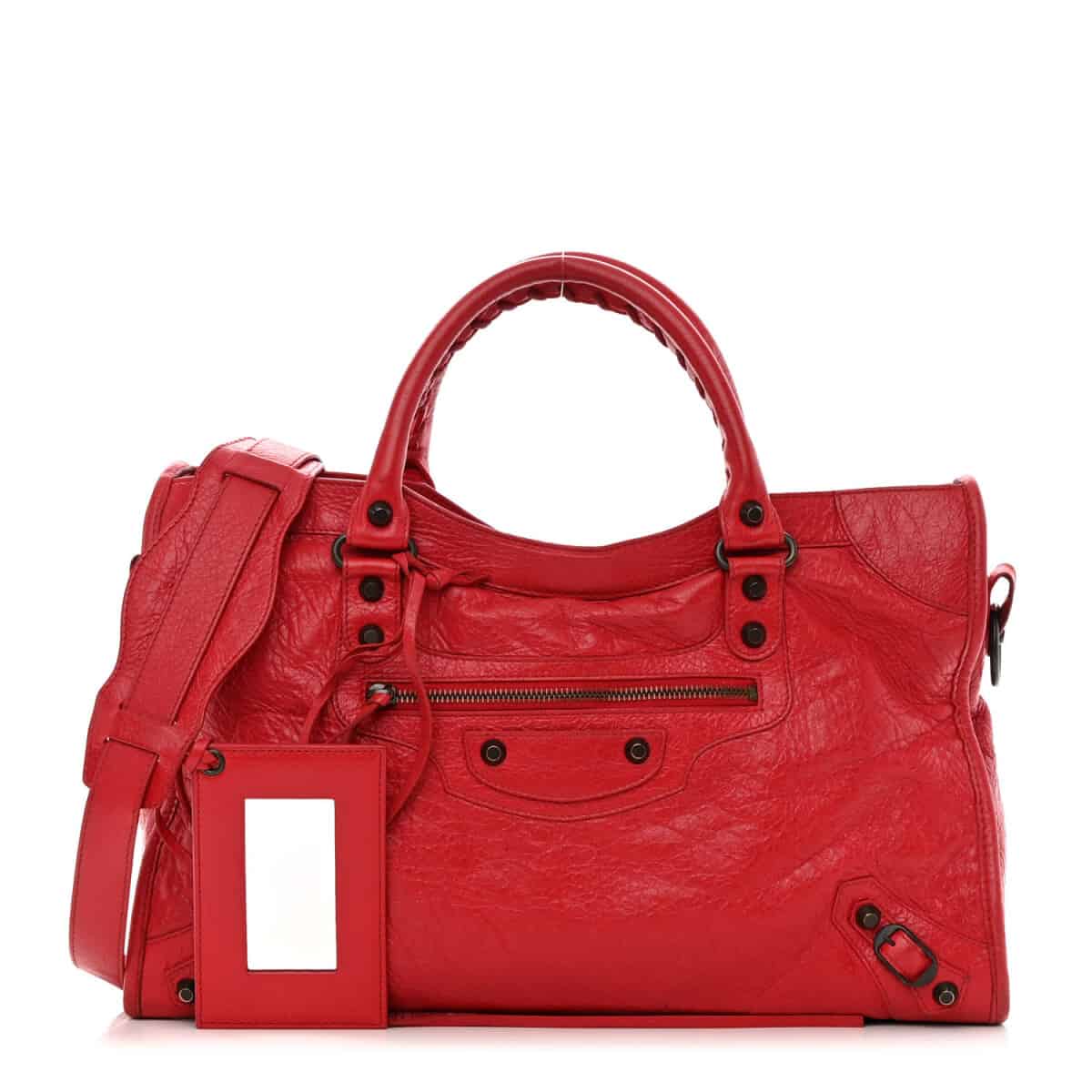 BOLSA BALENCIAGA CLASSIC CITY MEDIA VERMELHA