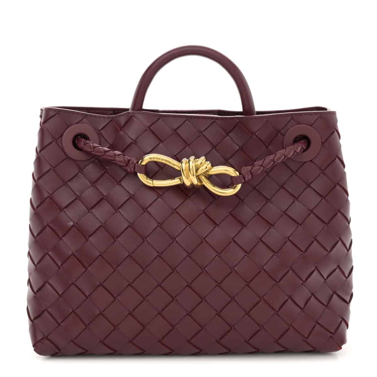 BOLSA BOTTEGA VENETA INTRECCIATO ANDIAMO PEQUENA VINHO