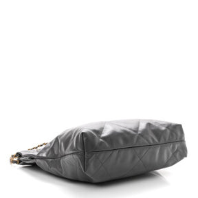 BOLSA CC 22 SHINY CALFSKIN MEDIA CINZA
