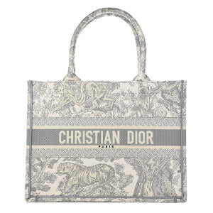 BOLSA DIOR BOOK TOTE CANVAS TOILE DE JOUY CINZA