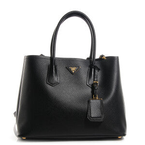 BOLSA PRADA DOUBLE SAFFIANO MEDIA PRETA